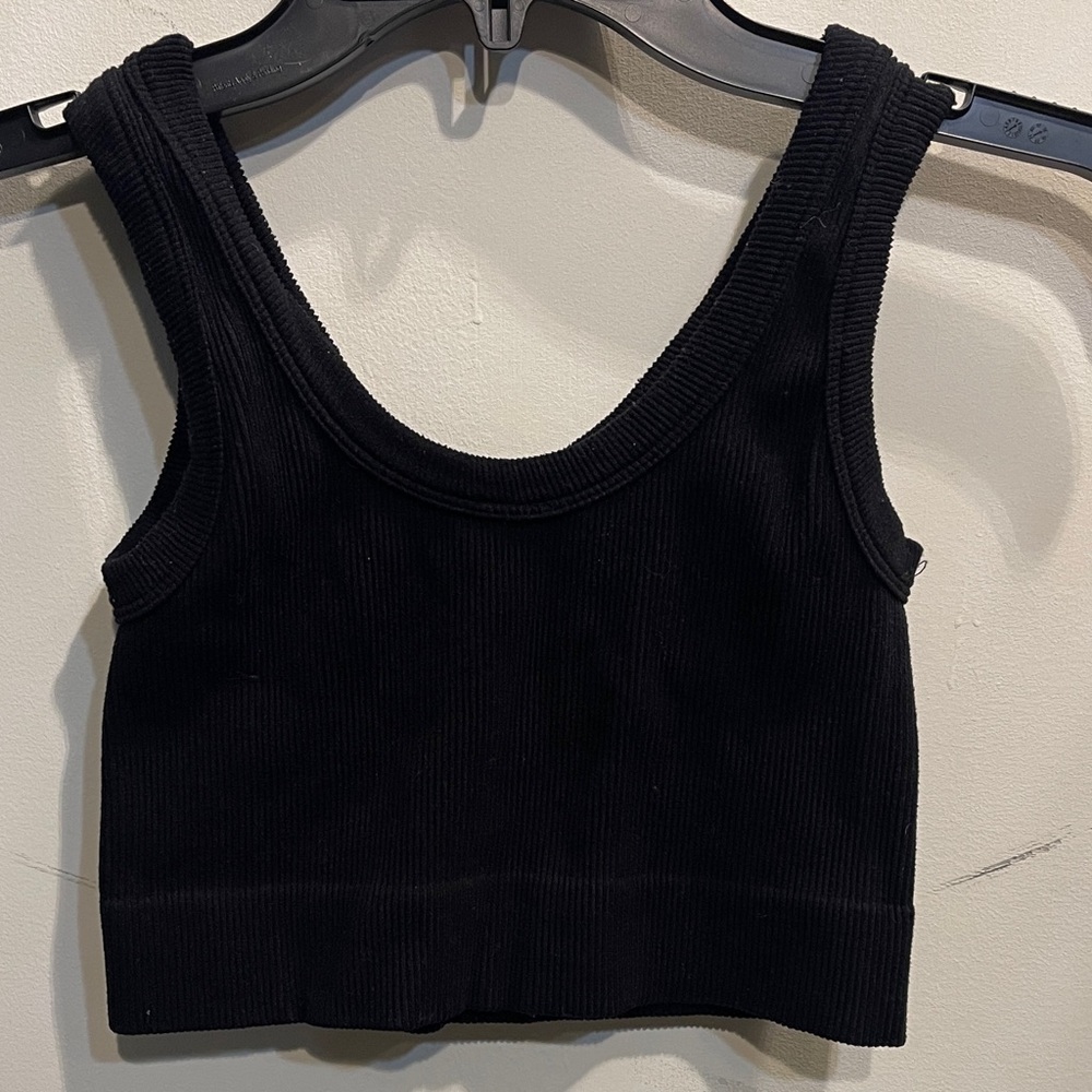 Black Ribbed Tank Top